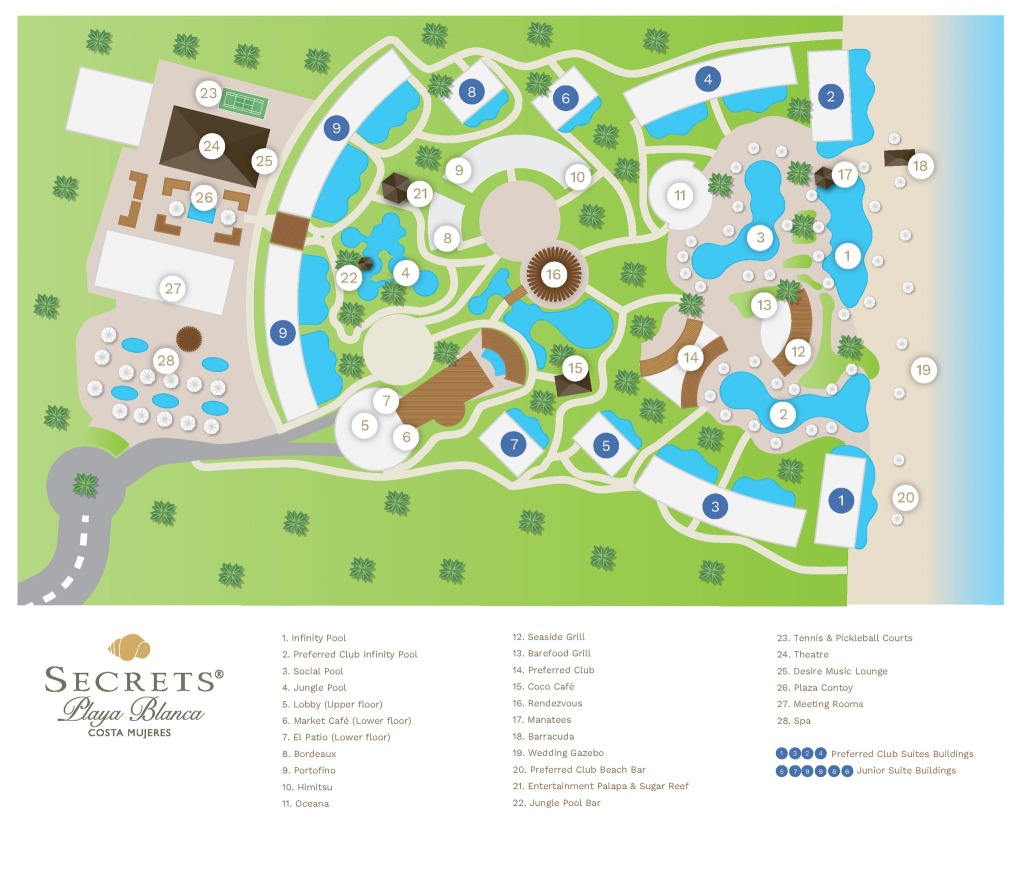Secrets Playa Blanca - Resort Map